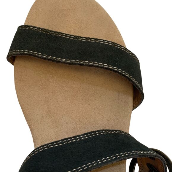 Aerosoles Powpaya Open Toe Heels Size 8.5 Black Leather Strappy Buckle Sandals - Picture 12 of 16
